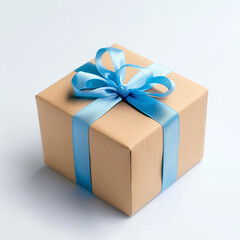 Obraz premium Gift box with ribbon isolated on white. Present for christmas, birthday or any celebration.