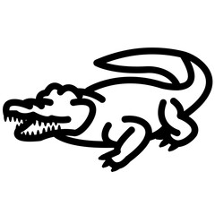 crocodile outline vector icon