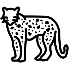 leopard outline vector icon