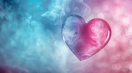 Obraz premium A Valentine day background with a heart of cyan and magenta colors