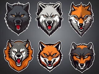 Obraz premium dangrous , Wolf Mascot Sporting Emblem. Vector Illustration of Wolf's Head Mascot. Tiger Head Emblem for Gaming. Sporty Character Logo on White Background.
