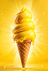 yellow ice cream with motion effect