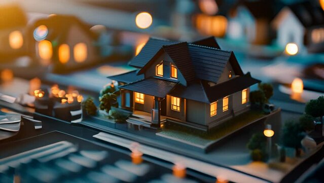 A realistic portrayal of a real estate market analysis session with experts examining illuminated reports and graphs on property trends highlighting investment returns and sector growth strat