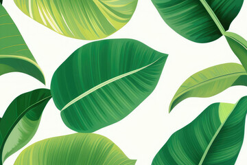 Fototapeta premium Banana leaf pattern background design
