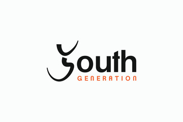 creative youth generation logo type design vector ideas. modern typography youth, young icon logo vector design template for business, branding, and agency. 