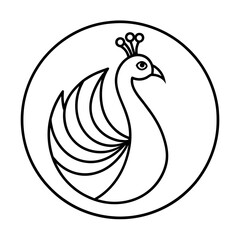 Peacock logo vector silhouette illustration