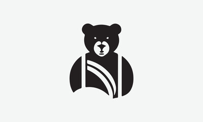 design a simple elegant Black Bear Icon  EPS 10 And JPG
