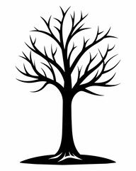 Obraz premium Winter tree silhouette vector illustration isolated on a white background 