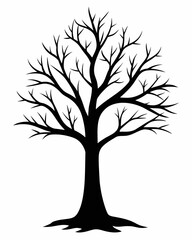 Obraz premium Winter tree silhouette vector illustration isolated on a white background 