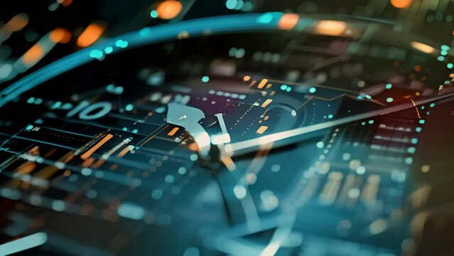 Clock face merging with a stock market chart symbolizing the critical timing in financial markets