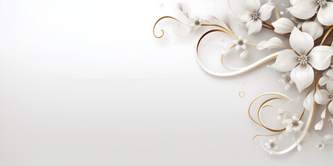 Simple white decorative arabesque ornament border abstract background
