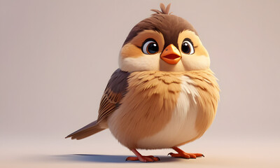 Fototapeta premium Cute Fluffy Sparrow