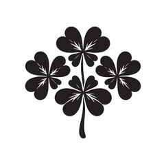Four leaf clover icon vector illustration Black icon isolated on white background silhouette