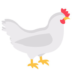 chicken flat vector icon