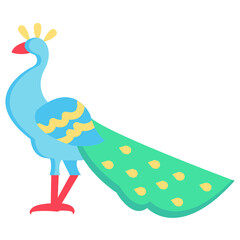 peacock flat vector icon