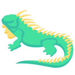 iguana flat vector icon
