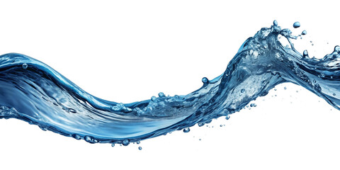 Blue water wave isolated on transparent background