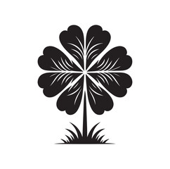 Four leaf clover icon vector illustration Black icon isolated on white background silhouette