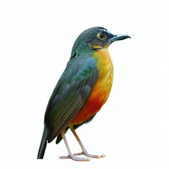 isolated colorful birds standing on a white background generated with generative AI technology 
