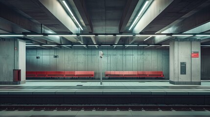 Photo of a clean empty subway without people