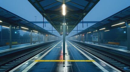 Obraz premium Photo of a clean empty subway without people