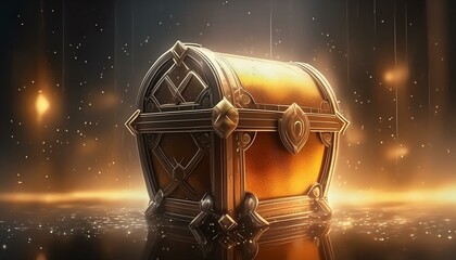 Treasure chest, jewel, magic, warrior, glitter, Generative AI