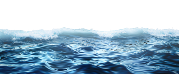 dark blue coastal ocean wave on transparent background