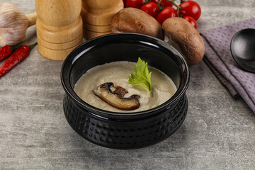 Delicous mushroom champignon cream soup
