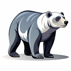 A polar Bear Walking  vector silhouette, flat style black color illustration, isolated white background (11)