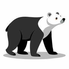 A polar Bear Walking  vector silhouette, flat style black color illustration, isolated white background (10)