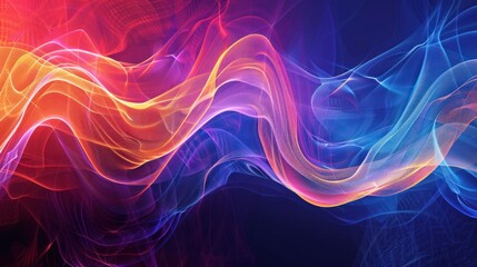 Obraz premium background of colorful light lines and waves, abstract glowing lines. Neon line structure. futuristic. Technology concept.