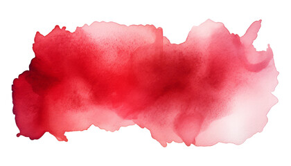 red watercolor splashes isolated on transparent background cutout