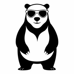 Polar bear vector art illustration black color silhouette (4)