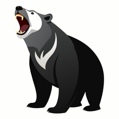 Polar bear vector art illustration black color silhouette (8)