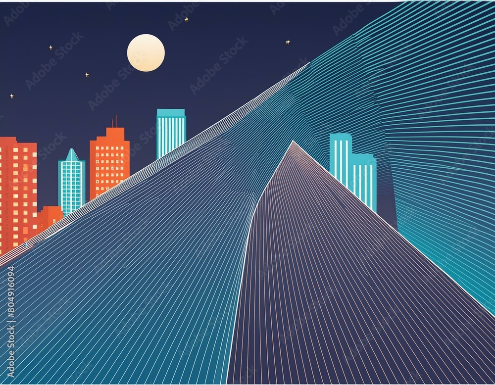 Poster geometry and perspective of modern architecture