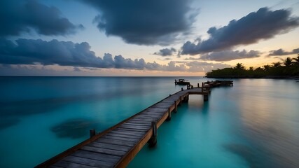 Obraz premium Serene Lake at Sunset Captivating Landscape with Clouds Reflecting in Water, Beautiful Sunrise Over a Calm Lake Nature's Tranquil Morning with Trees and Mountains, Stunning Sunset Sky Reflected