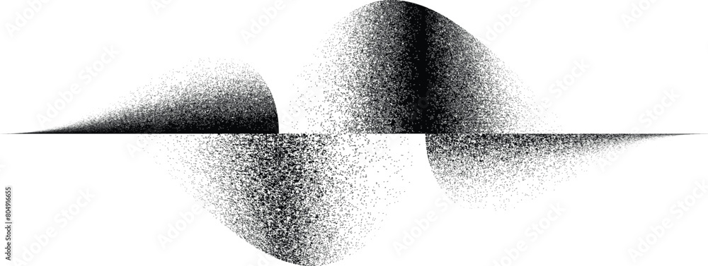 Poster distorted geometric shape . minimal art design . noise destroyed logo . trendy grainy shapes . graph