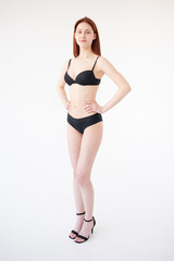 Naklejka premium Woman model test. Snapshot for model