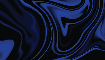 Background with liquifying flow. Dark blue liquid background. Abstract background with flowing waves.