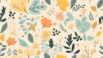 simple wildflower soft light floral background wallpaper pattern