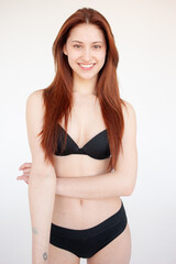Fototapeta premium Woman model test. Snapshot for model