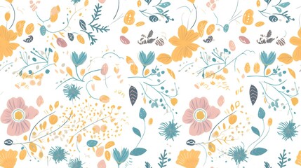 simple wildflower soft light floral background wallpaper pattern