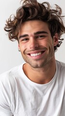 Fototapeta premium Close up portrait of a man isolated on white background