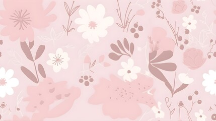 simple pink girly cute soft light floral background wallpaper pattern card 