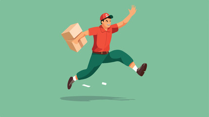 Delivery man carry boxes and books falling down 