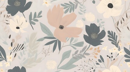 simple soft light floral leaf background wallpaper pattern