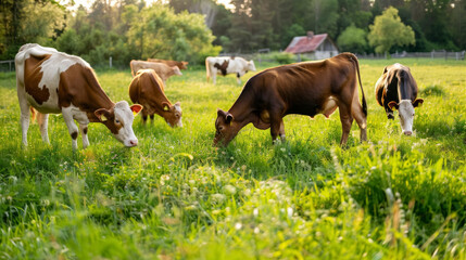 Ethical Farming: Animals Grazing in Green Pastures