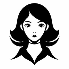 Beauty hear style girl face silhouette vector illustration isolated on a white background.
Beauty girl face logo icon vector.
