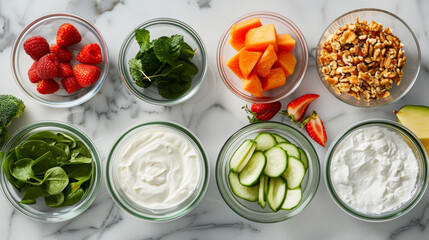 Yogurt Smoothie Ingredients Ready for Blending