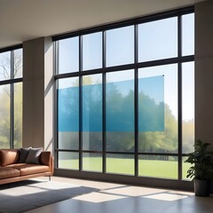 A cozy grey living room with a chair and a window, creating a serene ambiance